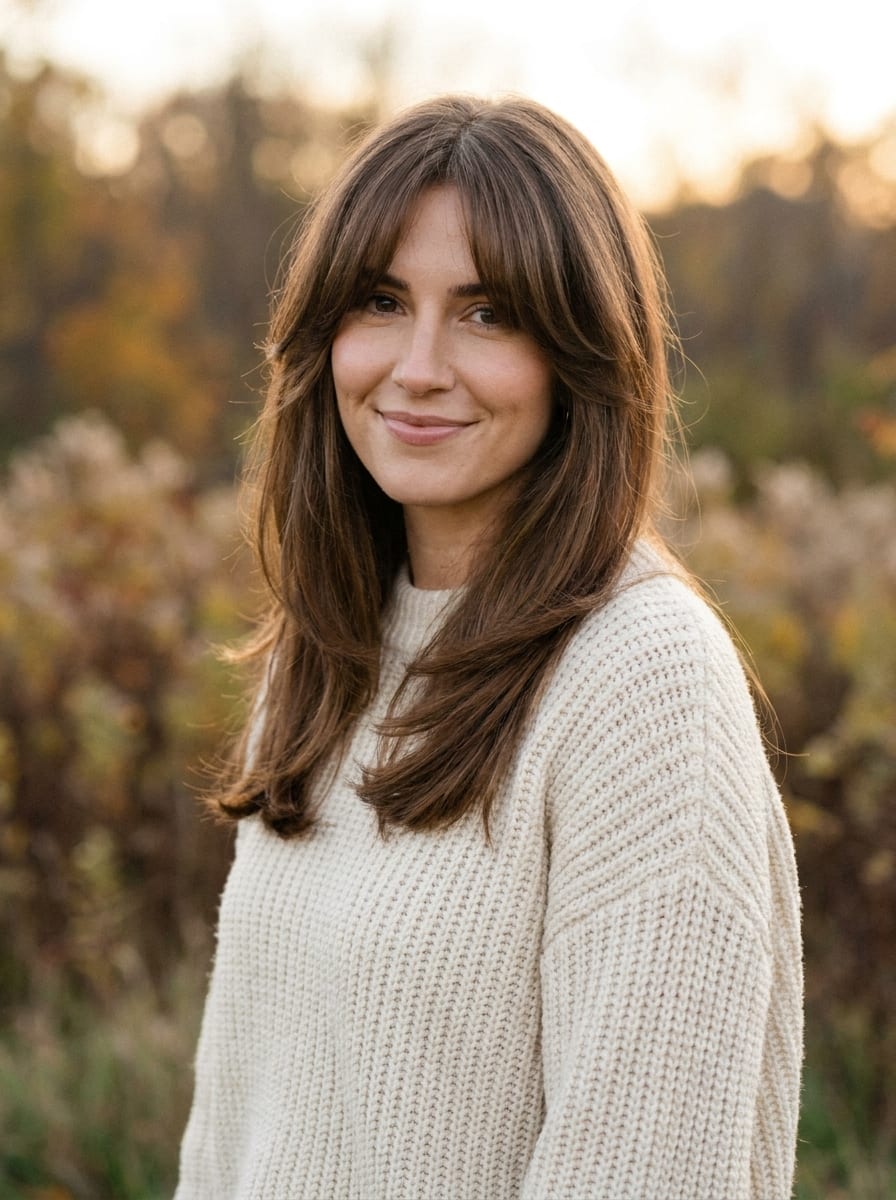 Curtain Bangs Blowout - Herbst Frisur